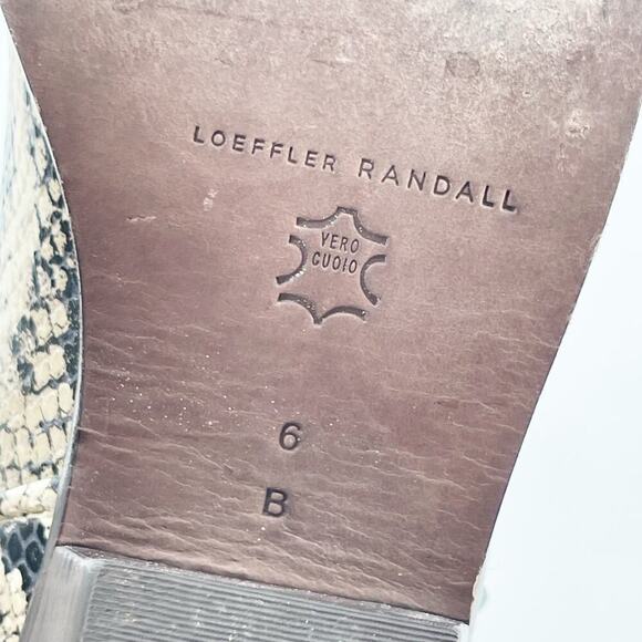 Loeffler Randall Dylan Tall Sand Snakeskin Embossed Block Heel Western Boot sz 6 - Picture 10 of 11
